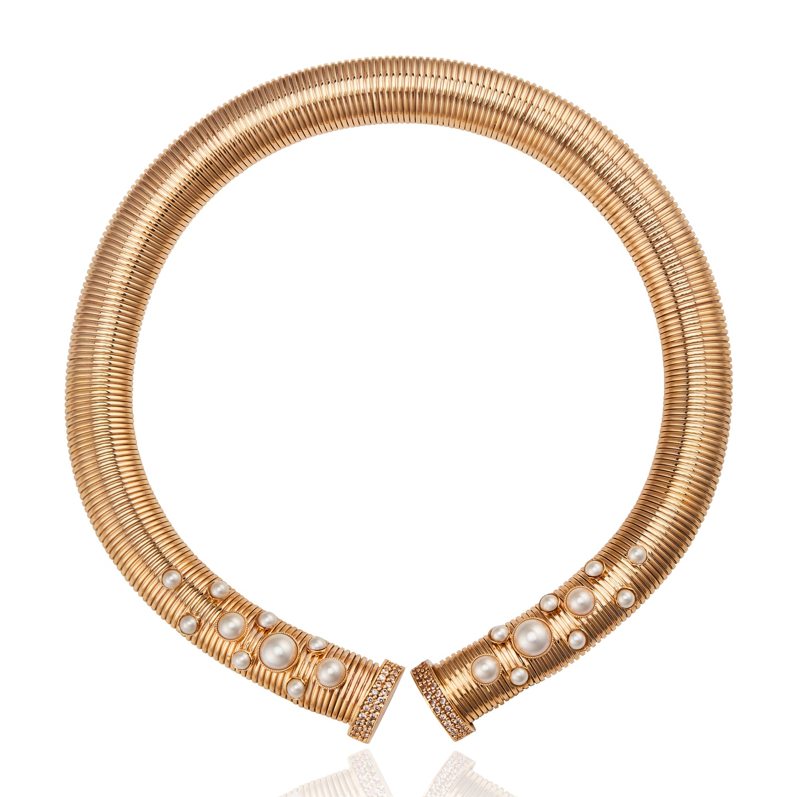 Chocker Tubogás Com Pérolas Coliseu Ouro