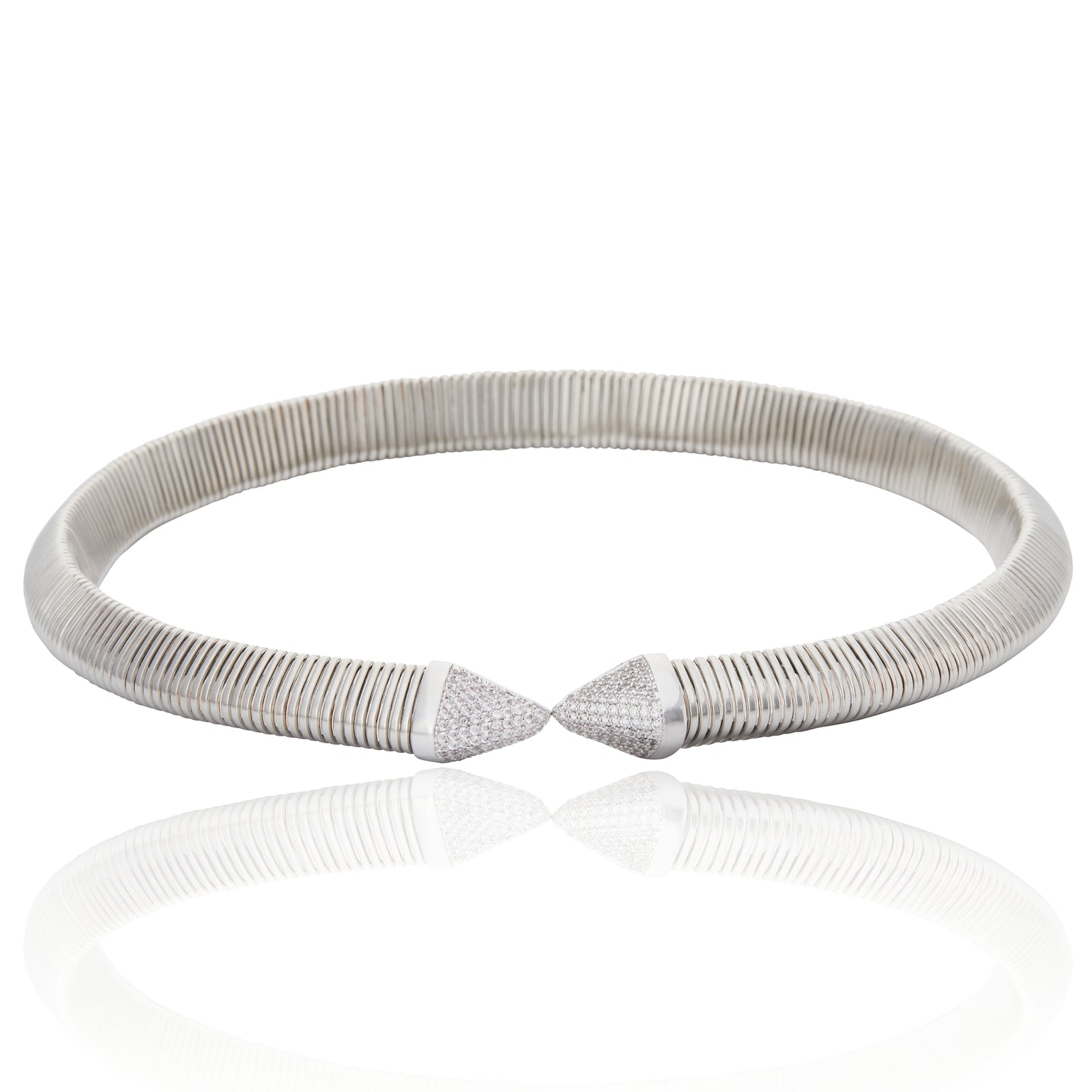 Chocker Lisa Ponteira de Cristal Coliseu Prata