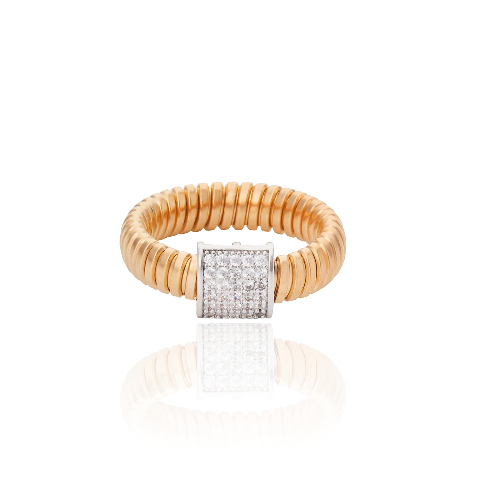 Anel com Cristal Coliseu Ouro