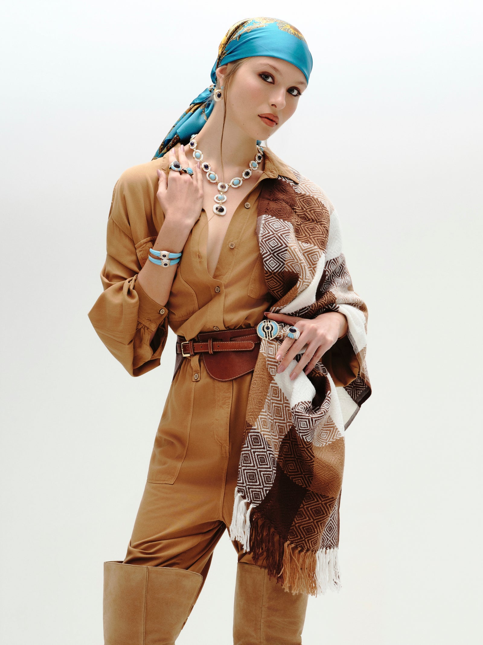 BROCHE INTI TURQUESA Ouro