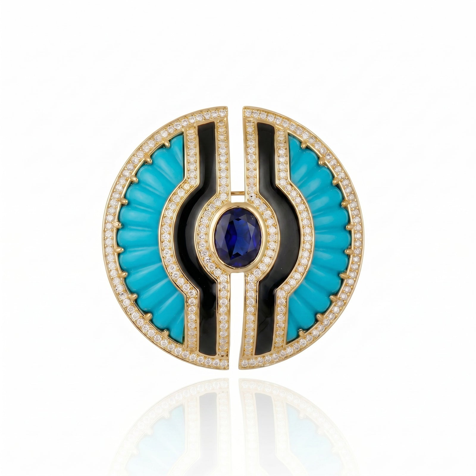 BROCHE INTI TURQUESA Ouro
