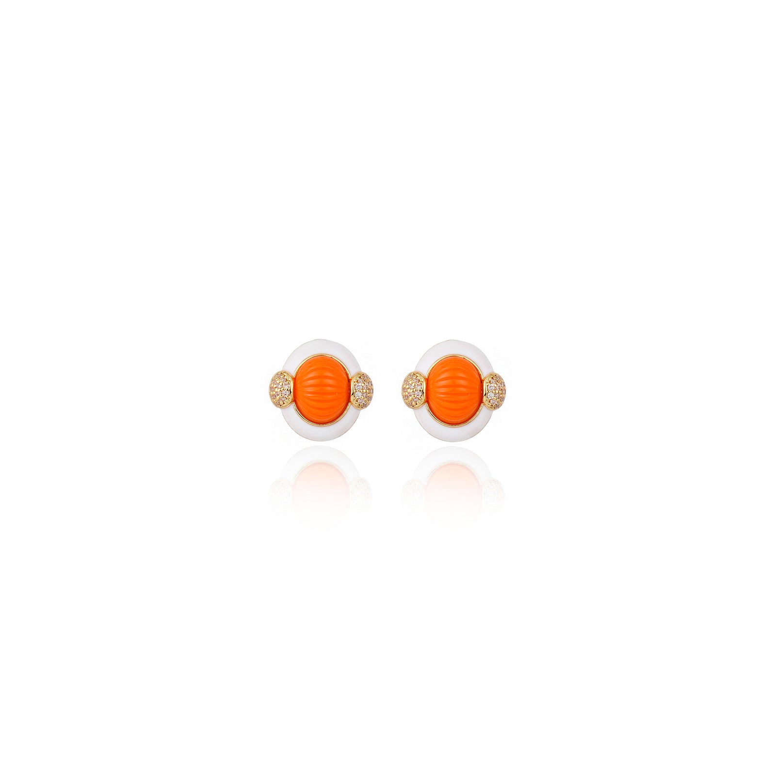 BRINCO BOTÃO VOLPI LARANJA Ouro
