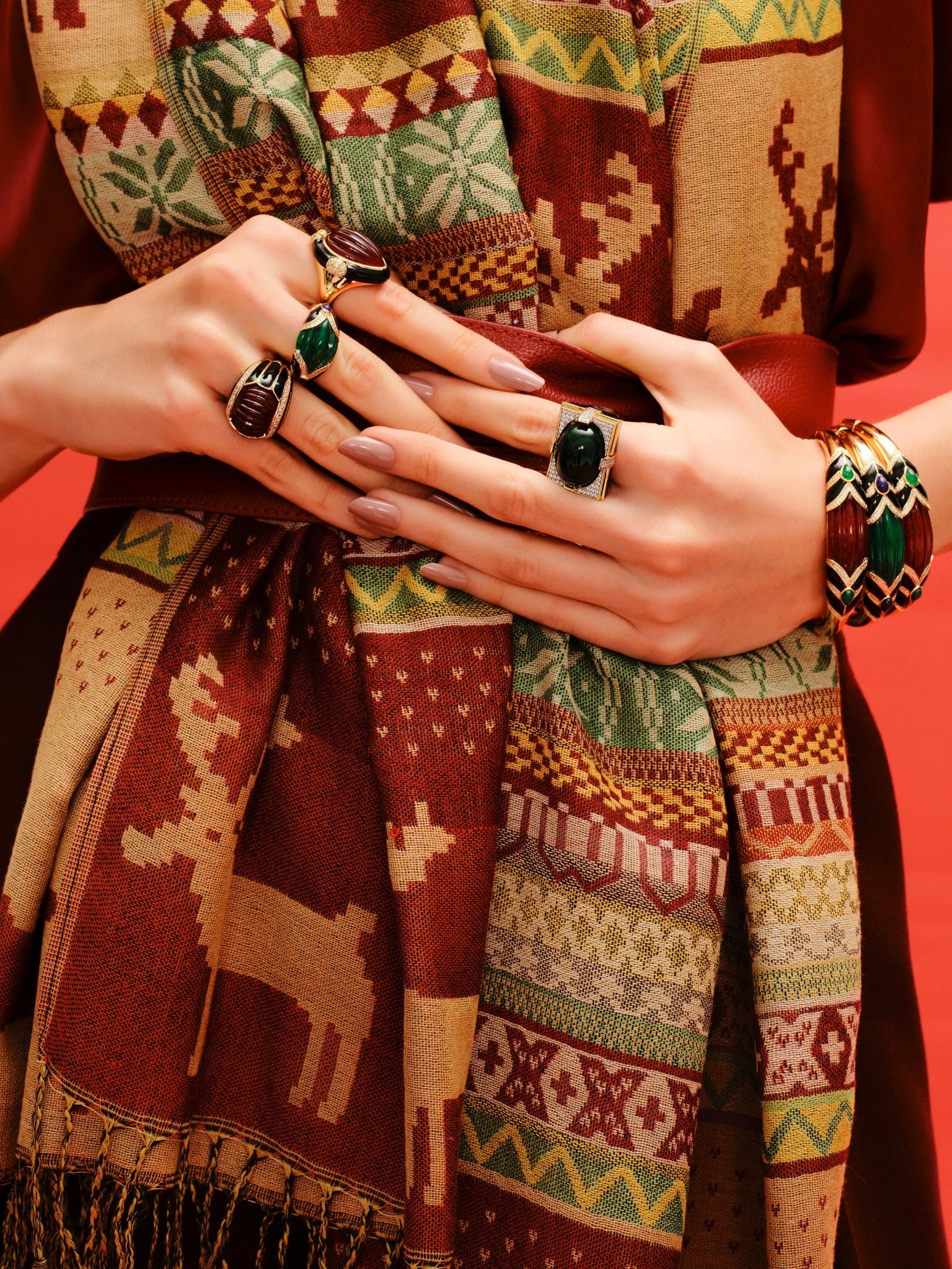 ANEL IMPERATRIZ BURGUNDY Ouro