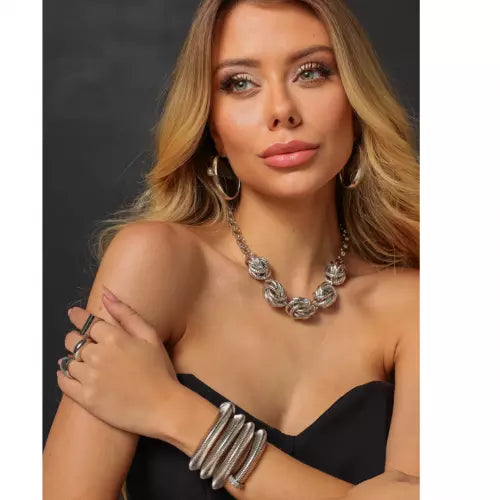 Bracelete Hemera Cuff Tubogas Prata
