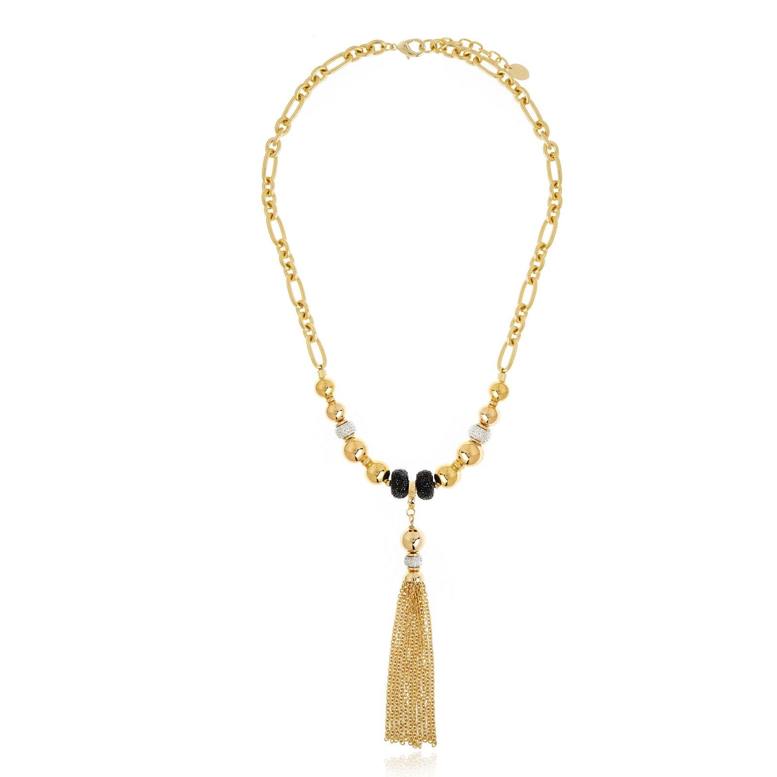 COLAR CACHO CORRENTES COM DRUZA NEGRA Ouro