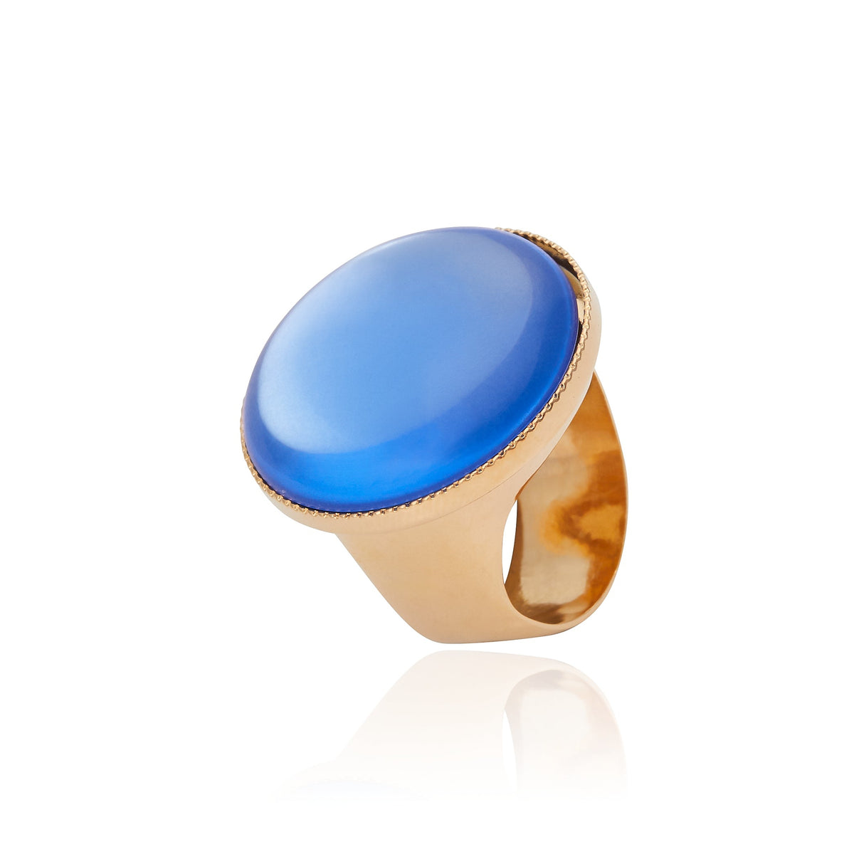 Anel Bali Cabochon Blue Ouro