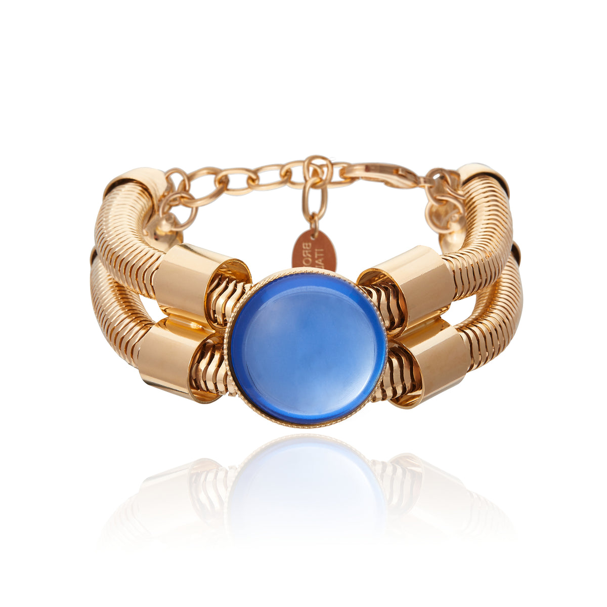 Bracelete Double Bali Blue Ouro