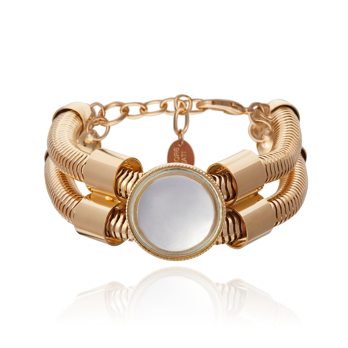 Bracelete Double Bali Cristal Ouro