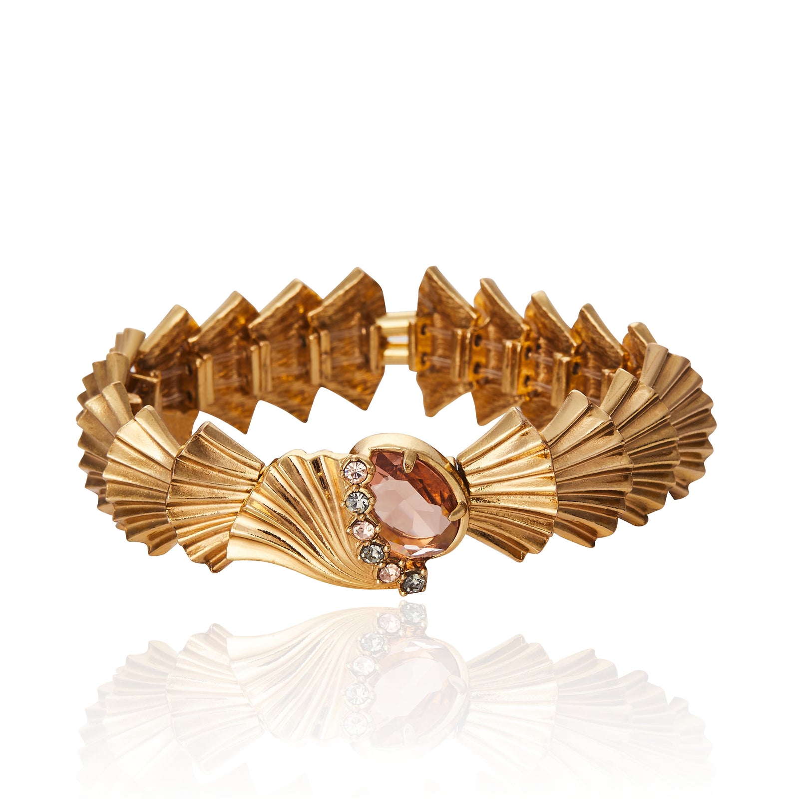 Bracelete Leques Milano Pessego Ouro