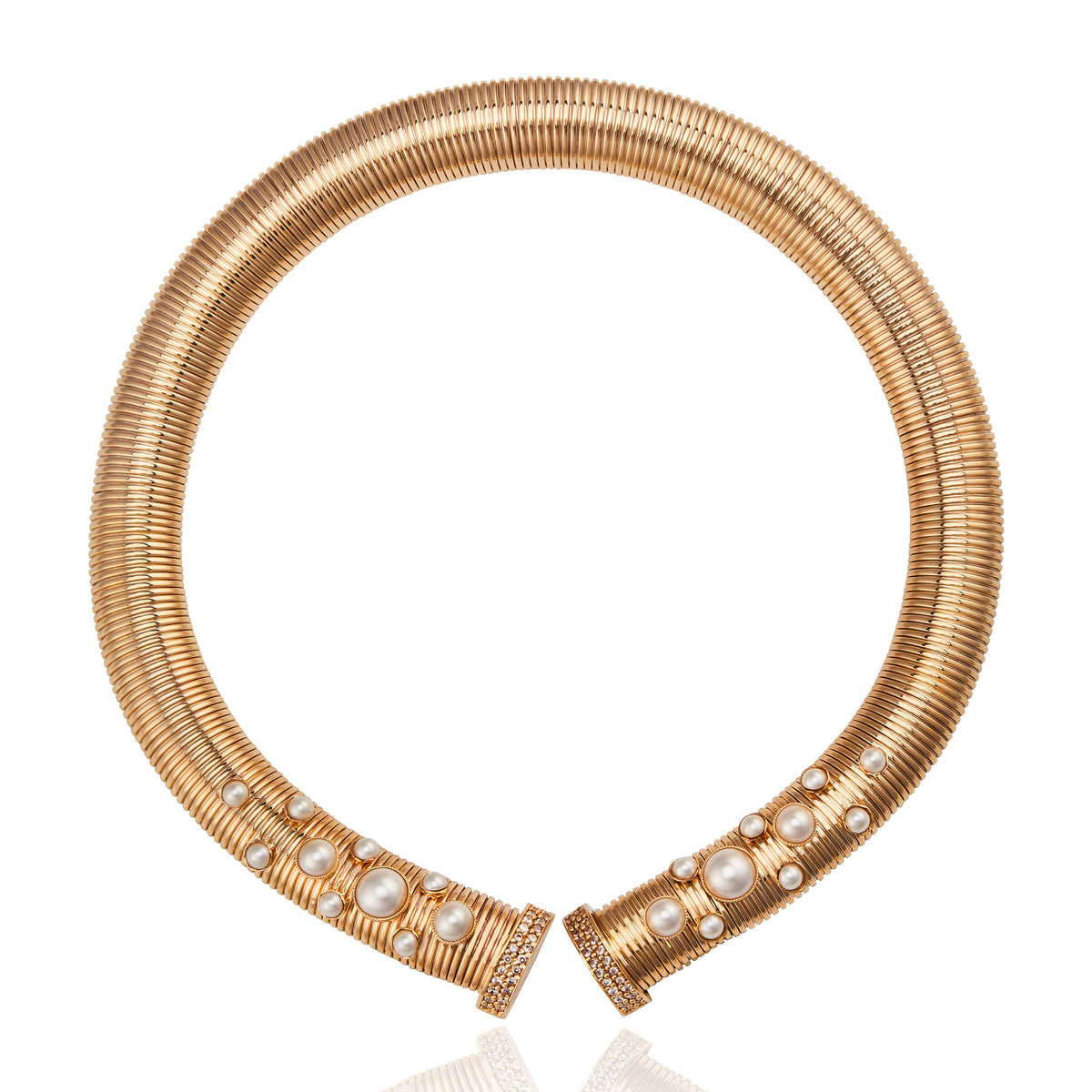 Chocker Tubogás Com Pérolas Coliseu Ouro