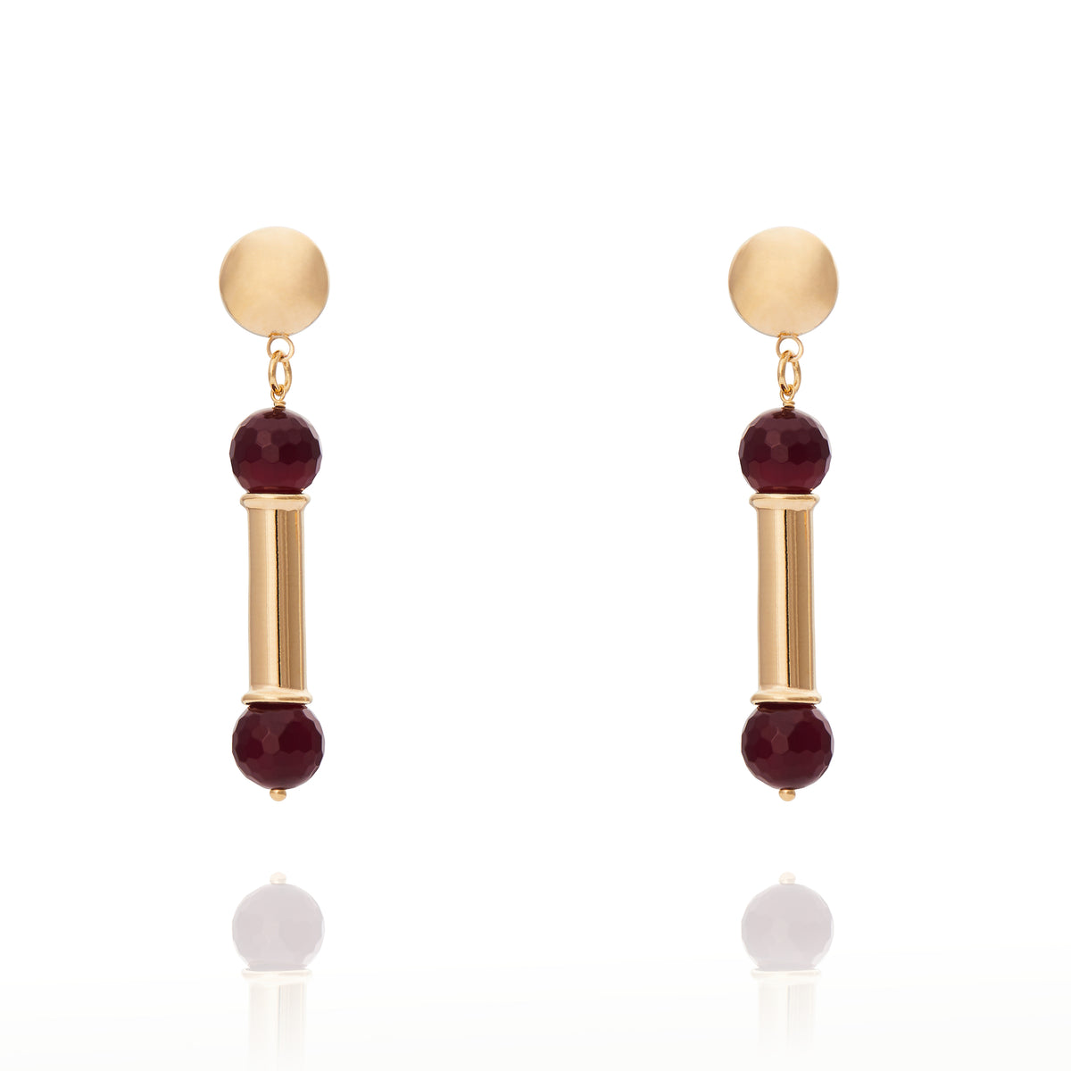 Brinco Pêndulo Burgundy Forum Di Roma Ouro