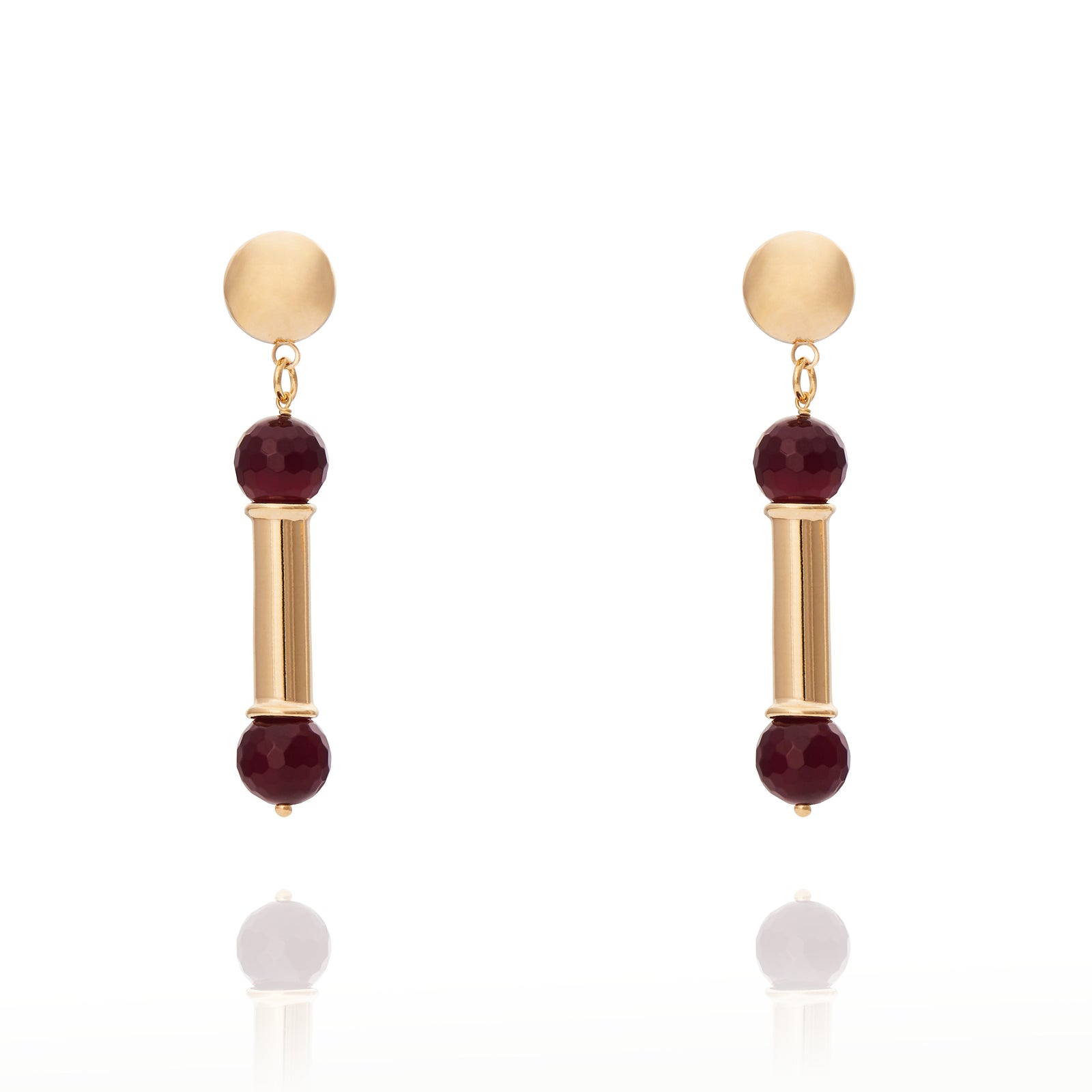 Brinco Pêndulo Burgundy Forum Di Roma Ouro