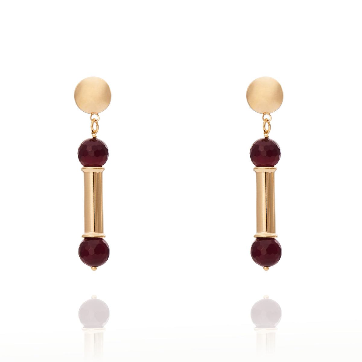 Brinco Pêndulo Burgundy Forum Di Roma Ouro