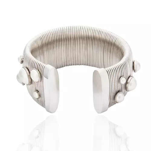 Bracelete Tubogás Com Pérolas Prata