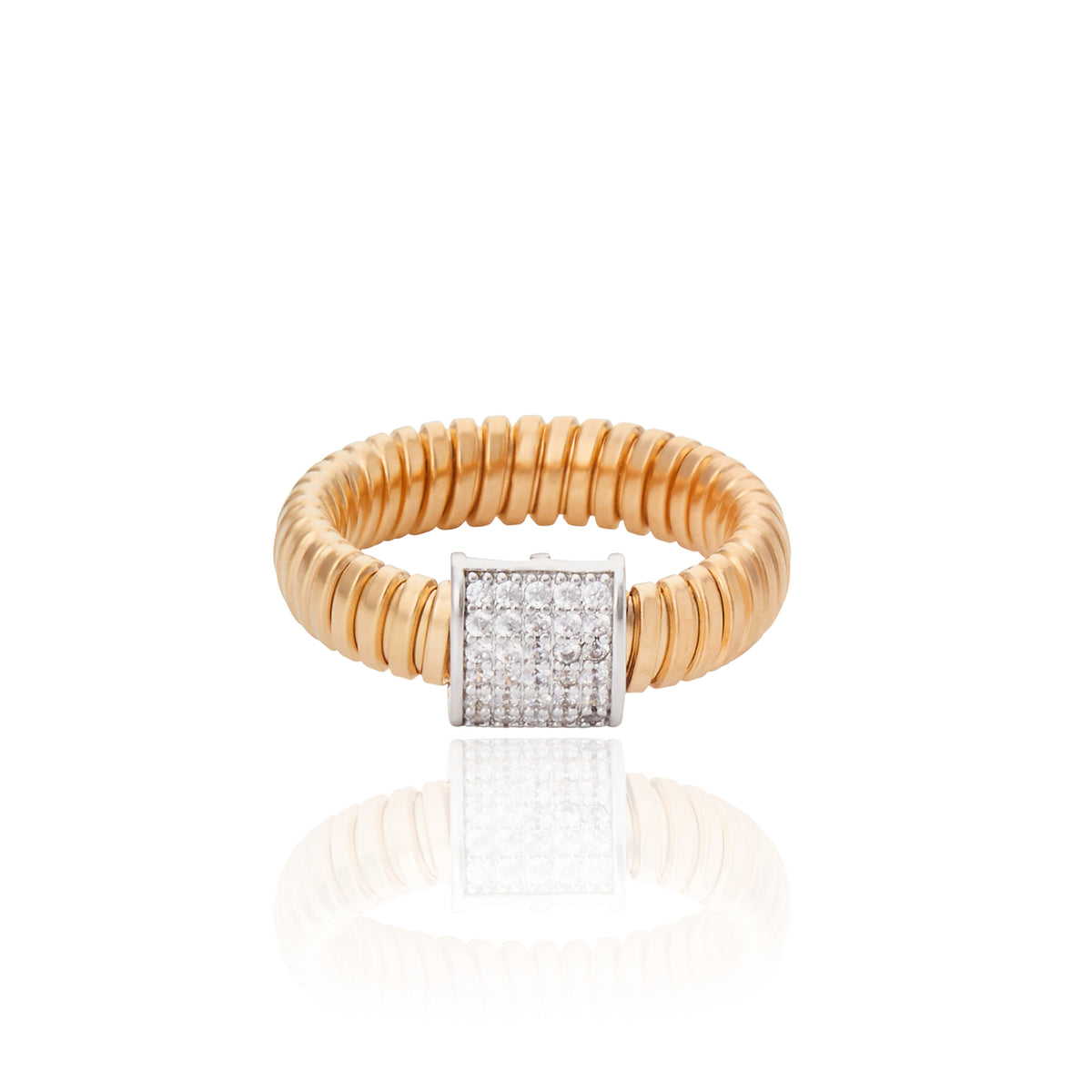 Anel com Cristal Coliseu Ouro