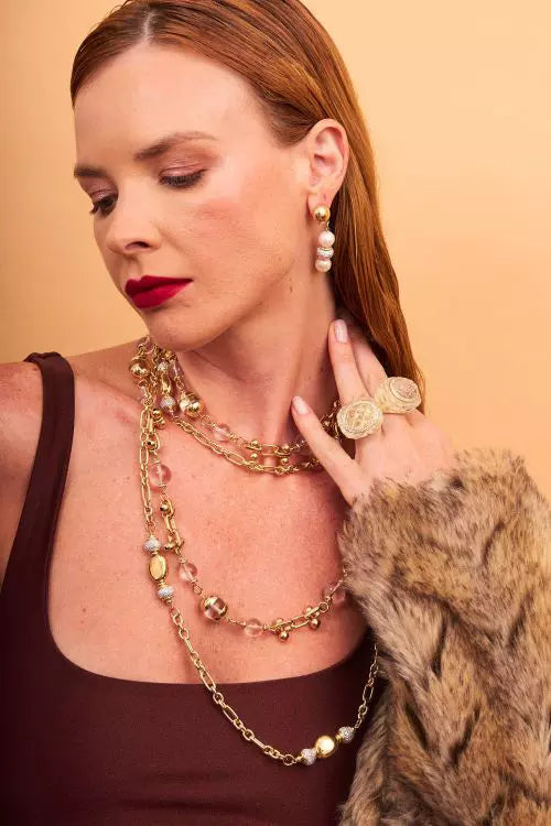 Anel Fashion Escamas Italian Glam Ouro