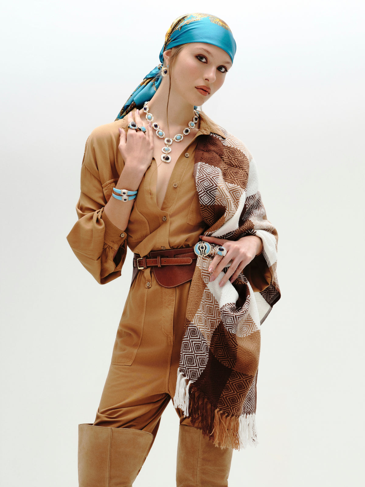 BROCHE INTI TURQUESA Ouro