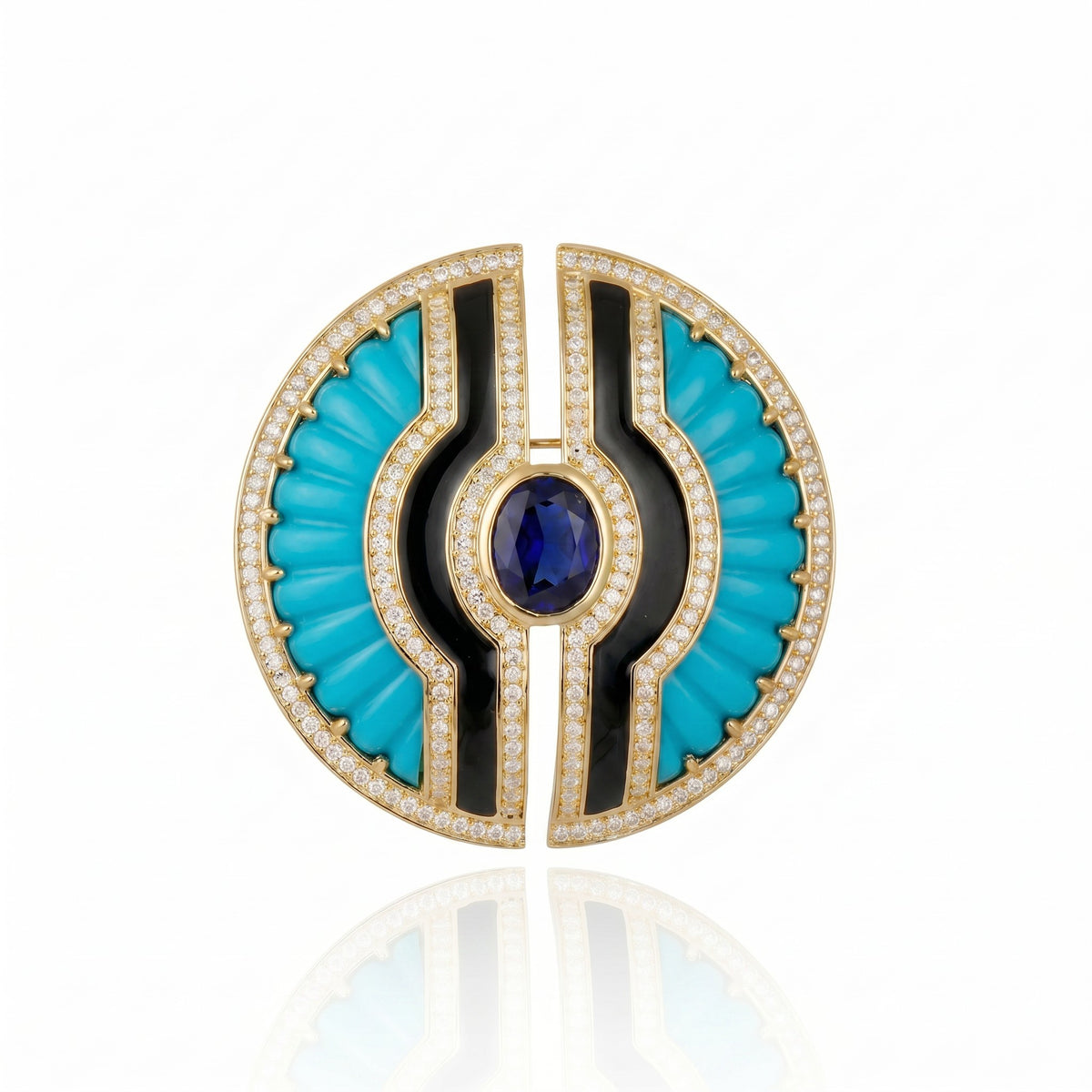 BROCHE INTI TURQUESA Ouro