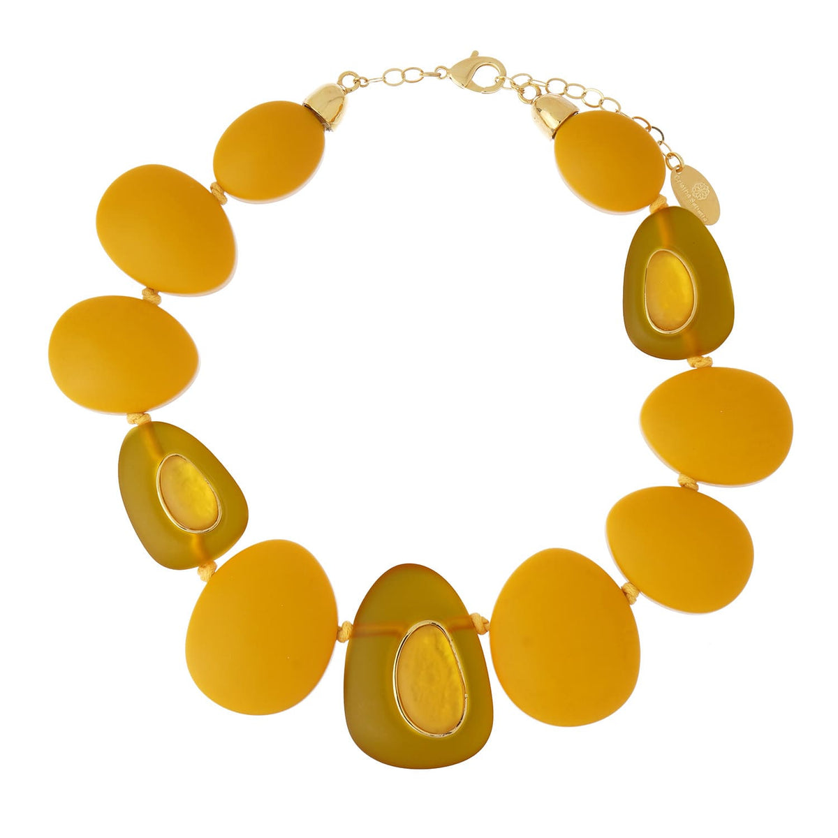 Colar Conceito Gotas Resina Mel Arpoador Ouro