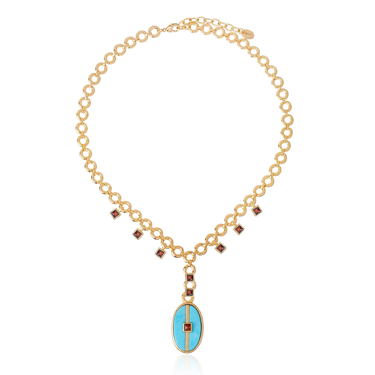 Colar Berloque Serenidade Howlita Azul Ouro Ouro
