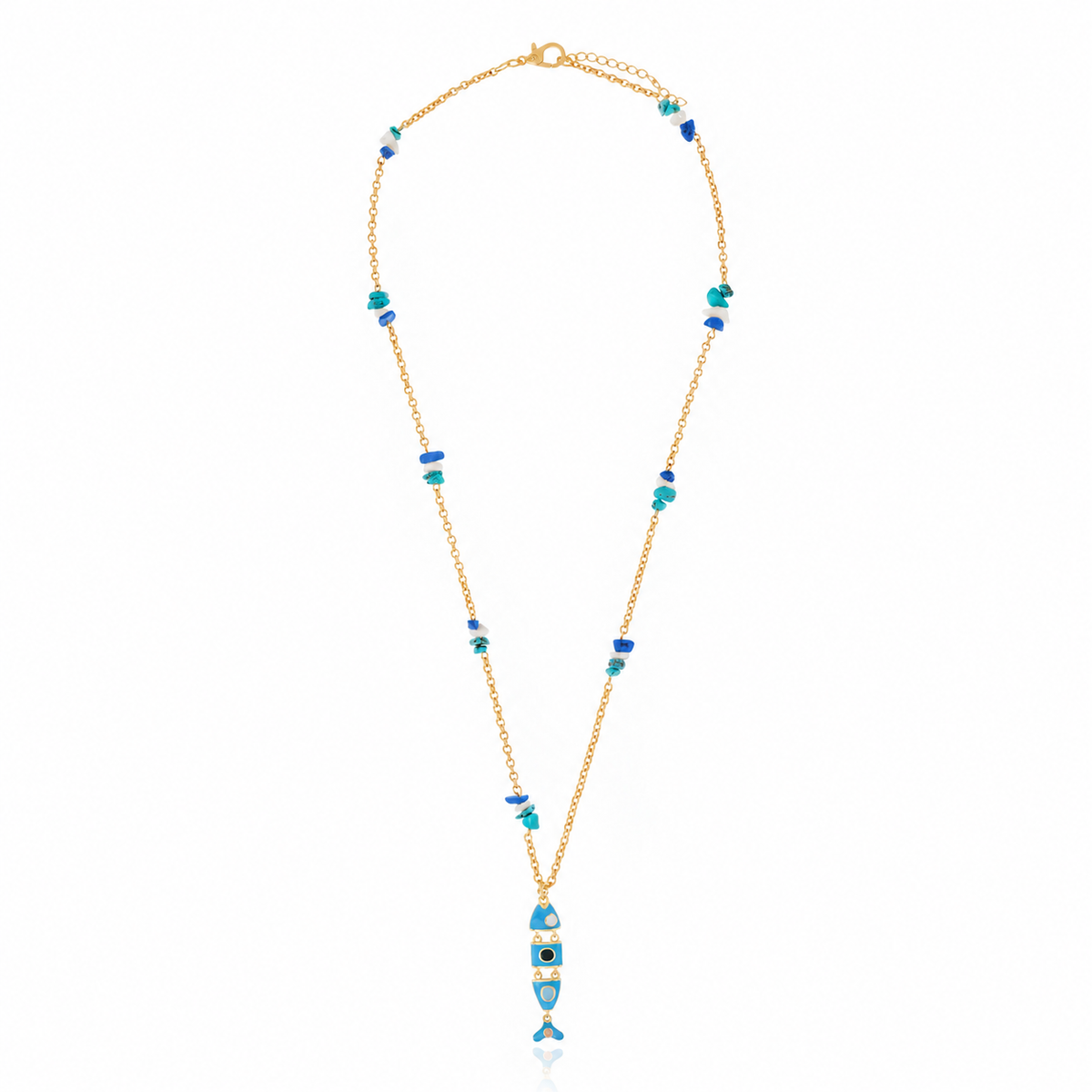 COLAR JUQUEHY AZUL Ouro
