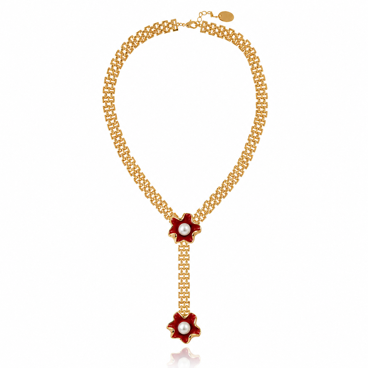 COLAR GRAVATA FLOWER BURGUNDY Ouro