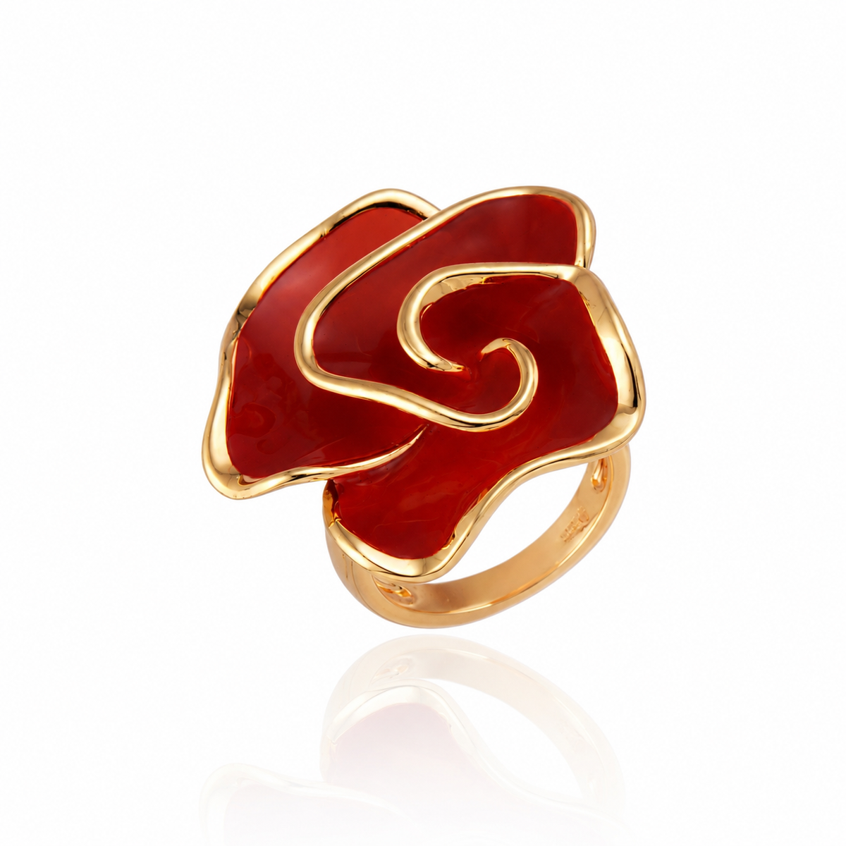 ANEL FLOWER BURGUNDY Ouro