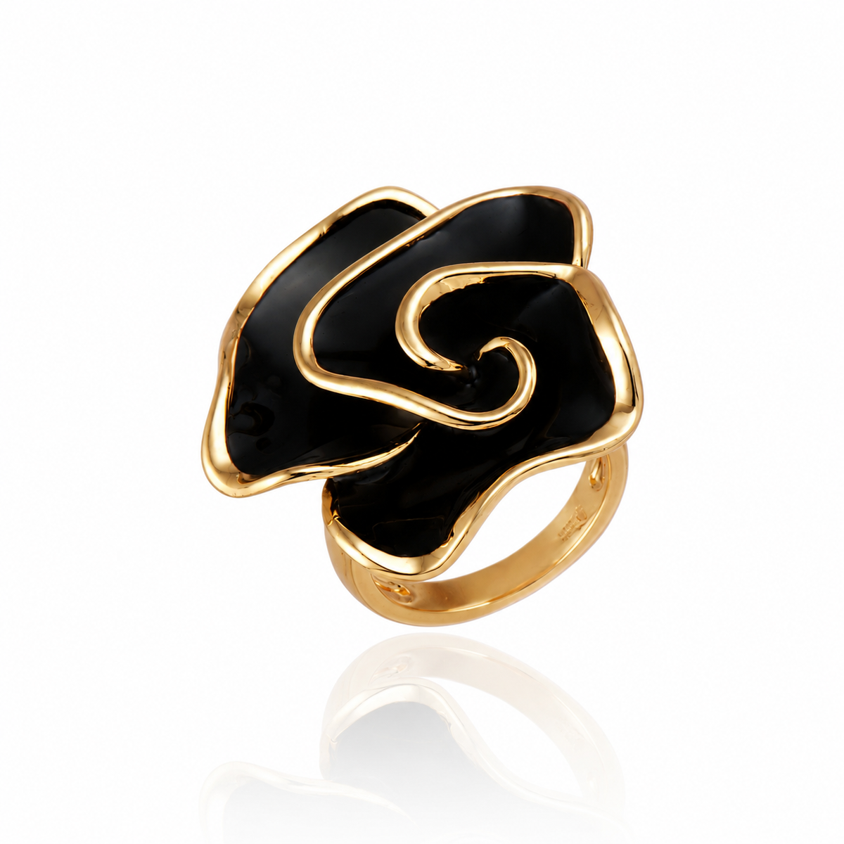 ANEL FLOWER PRETO Ouro