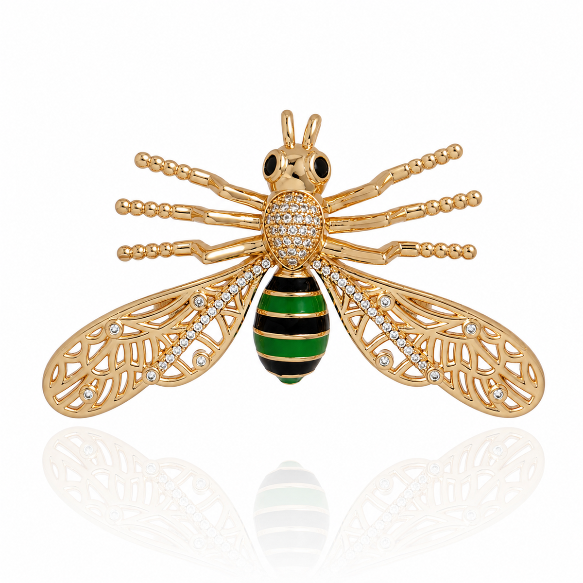 BROCHE VESPA VERDE Ouro