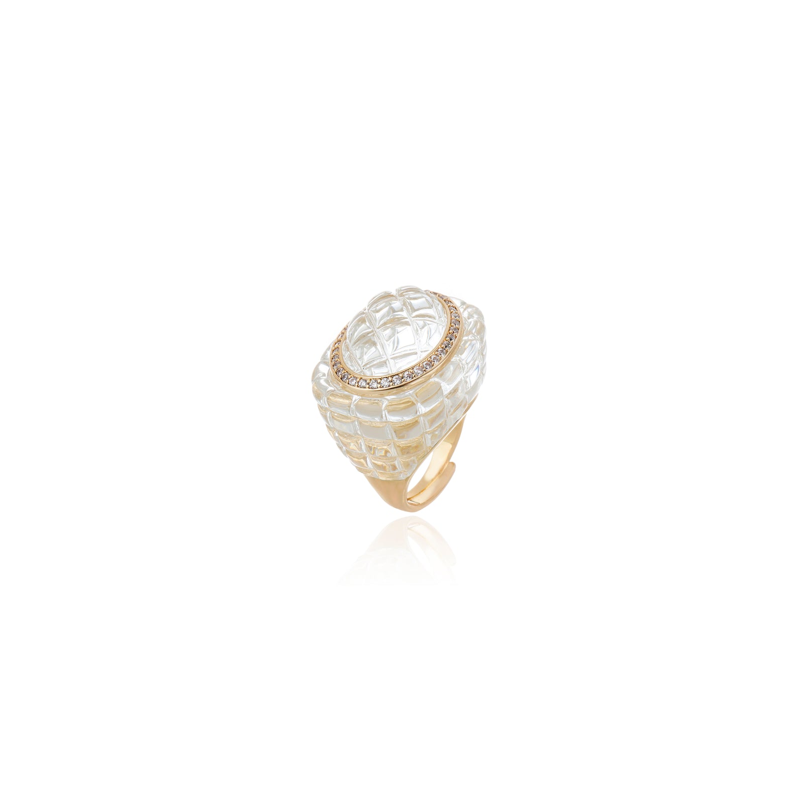 Anel Fashion Escamas Italian Glam Ouro