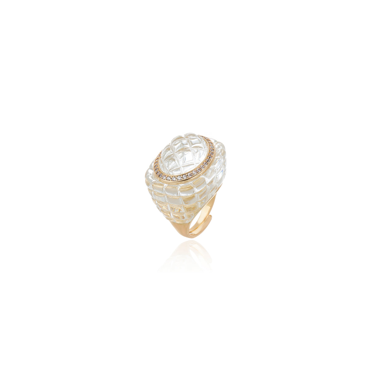Anel Fashion Escamas Italian Glam Ouro