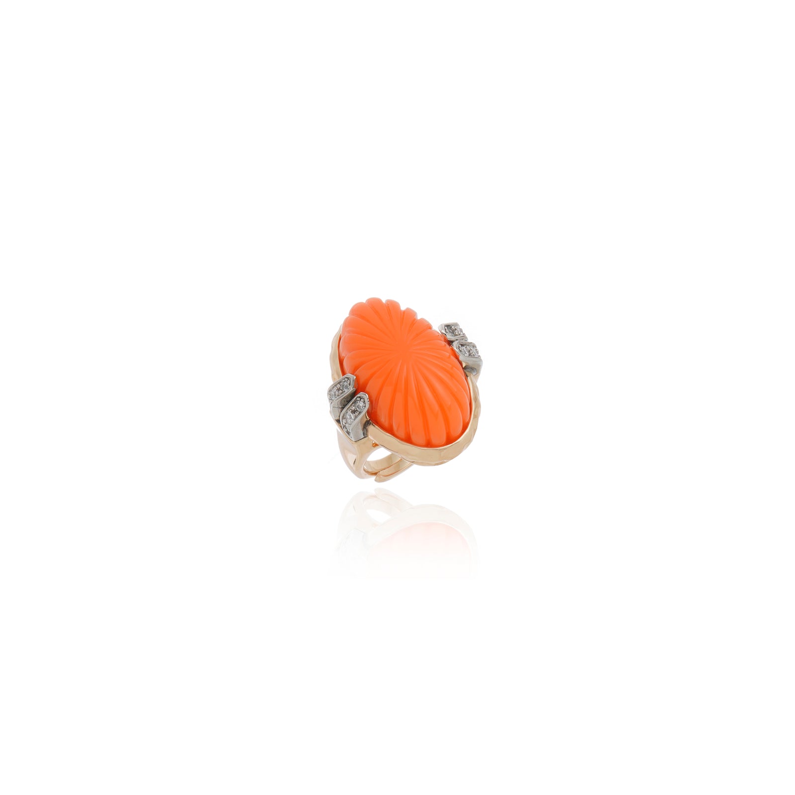 Anel Textura Laranja Ouro