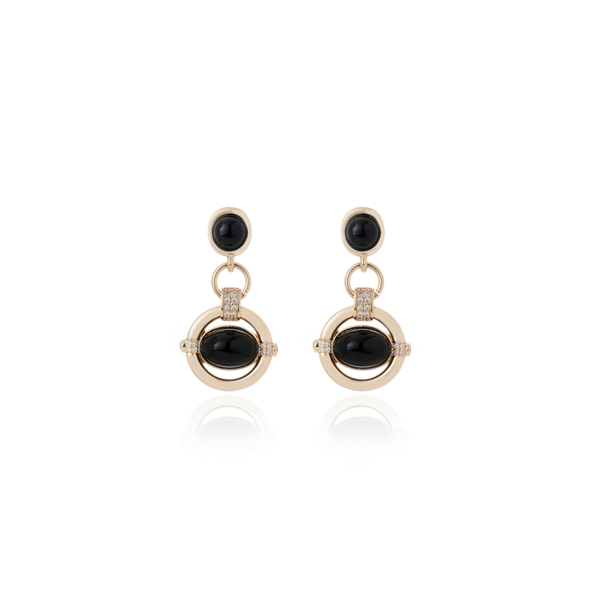 BRINCO DUPLO PRETO Ouro