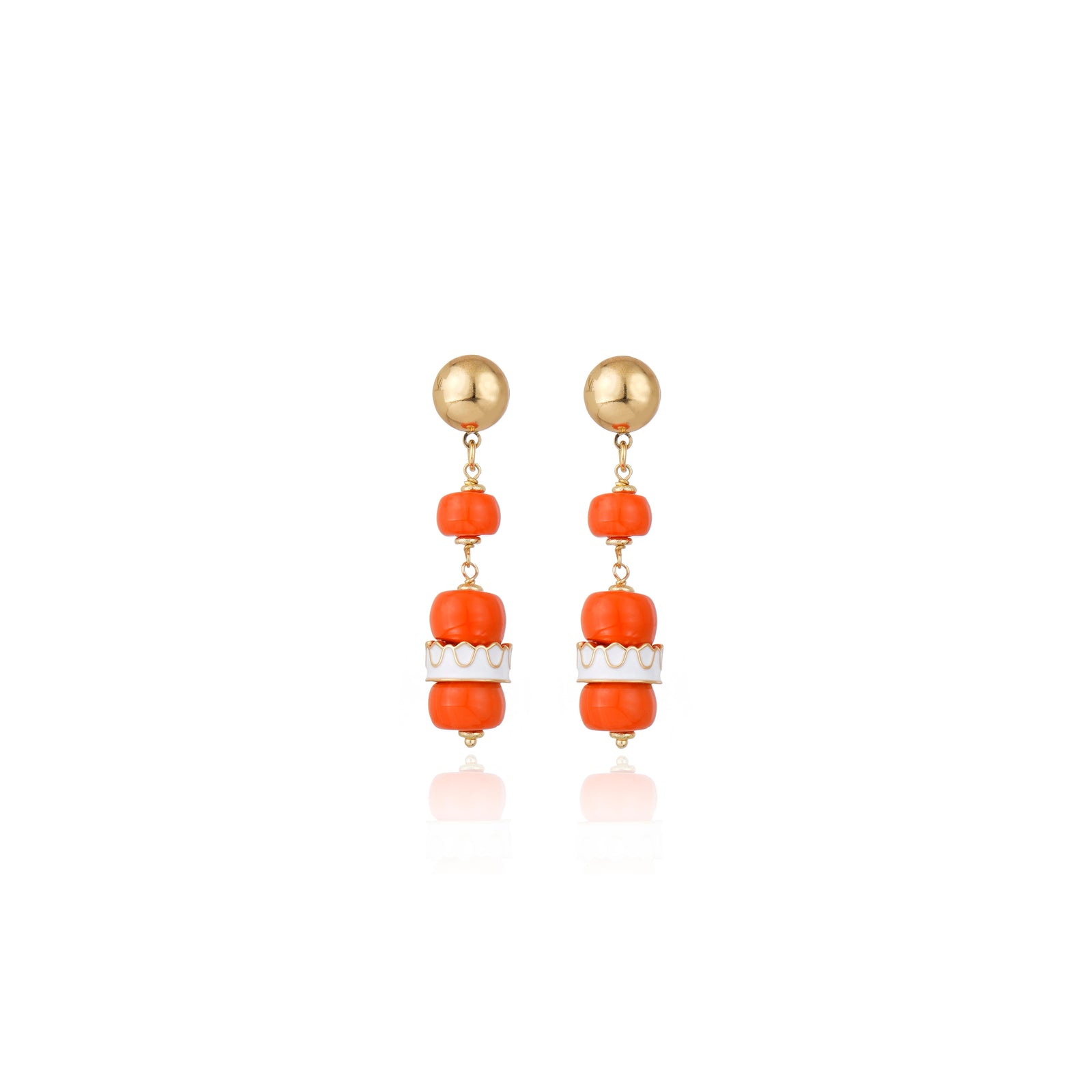BRINCO DUPLO YOLANDA LARANJA Ouro
