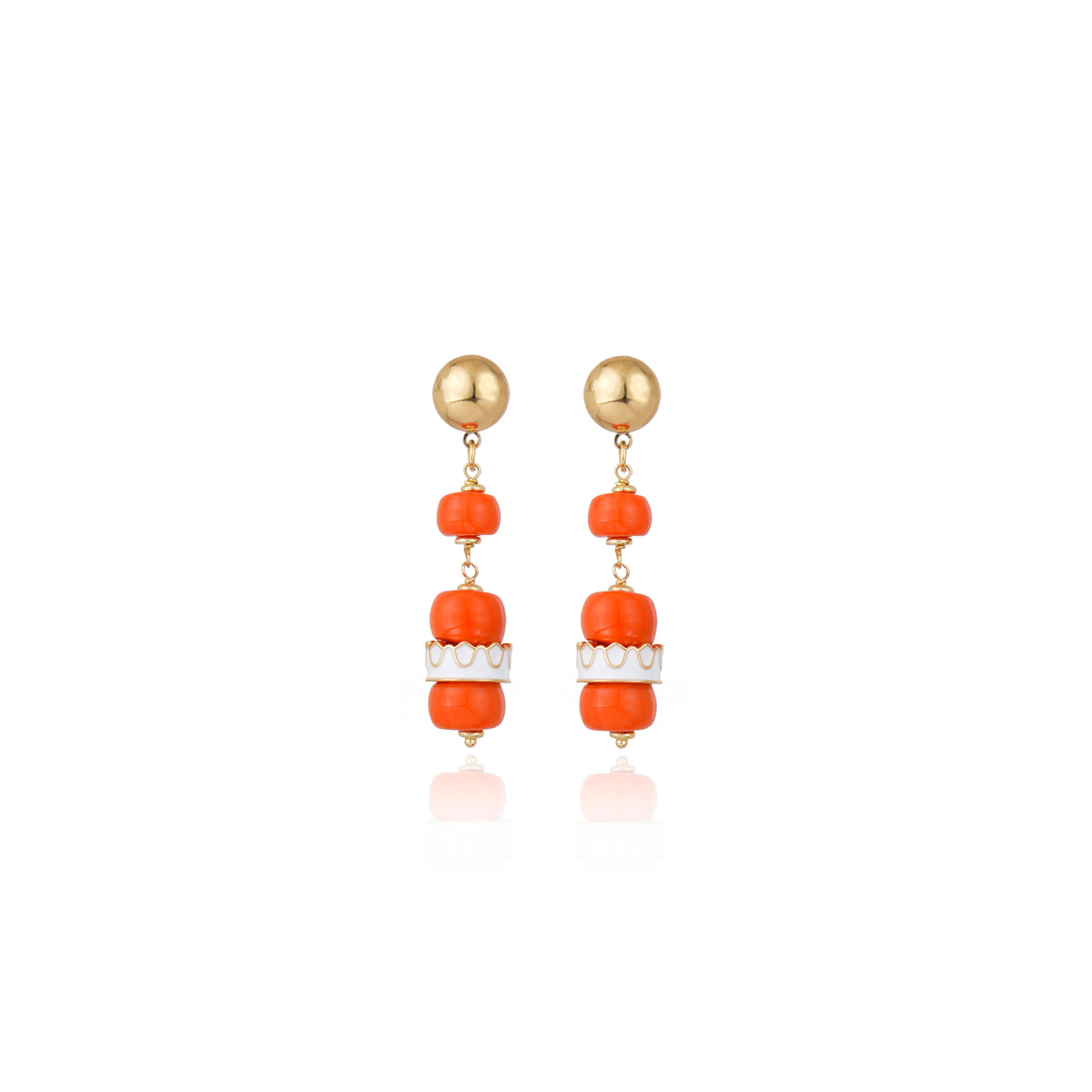 BRINCO DUPLO YOLANDA LARANJA Ouro