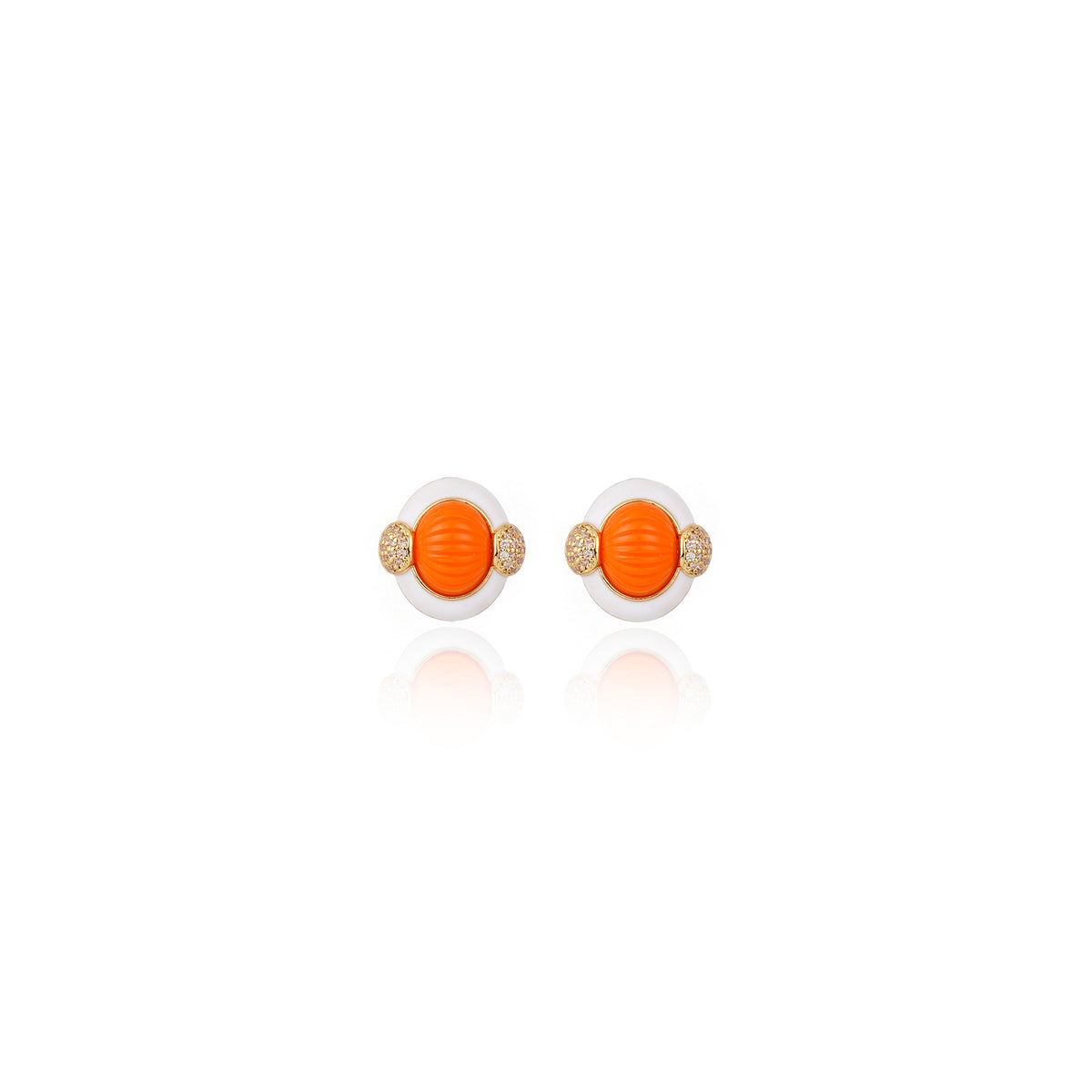 BRINCO BOTÃO VOLPI LARANJA Ouro