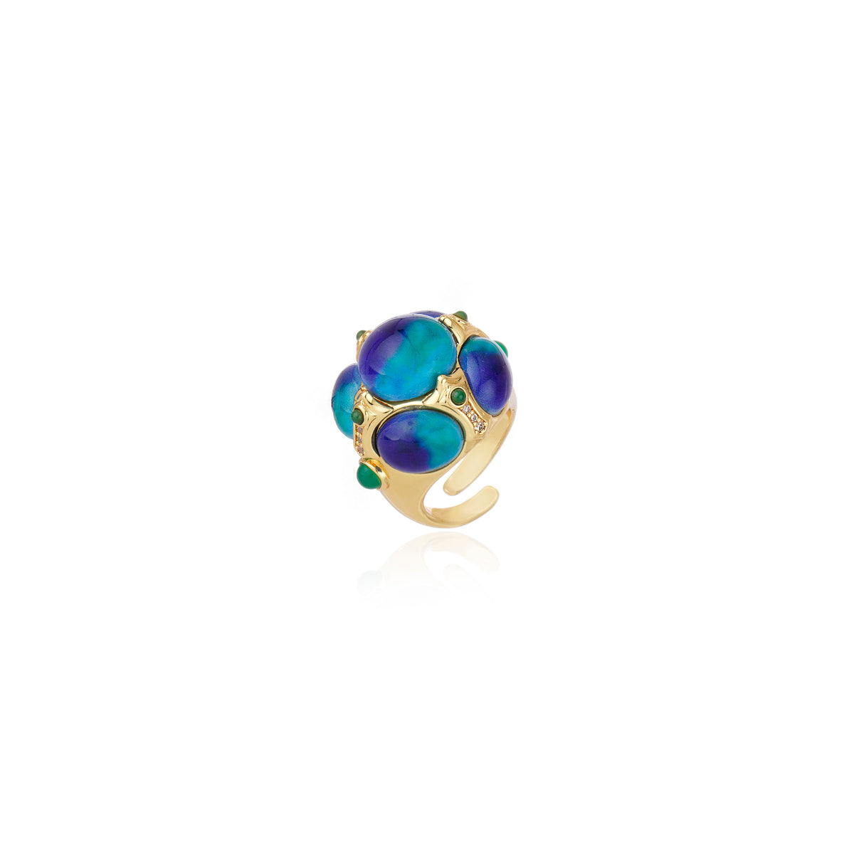 ANEL MARTINS AZUL Ouro