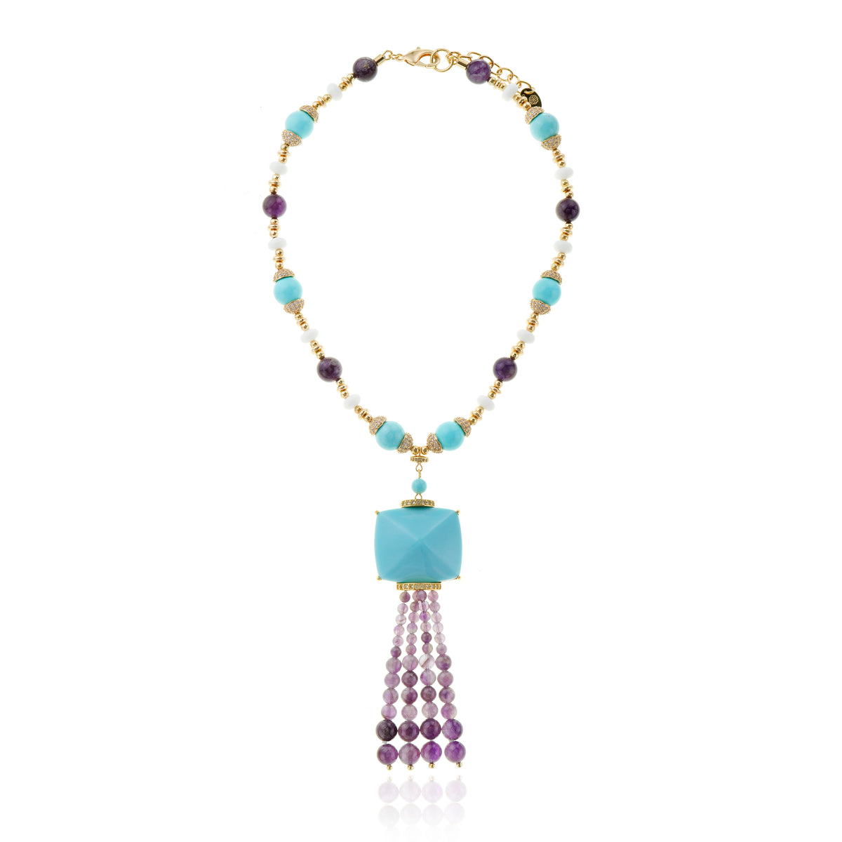 COLAR CACHO TARSILA TURQUESA Ouro