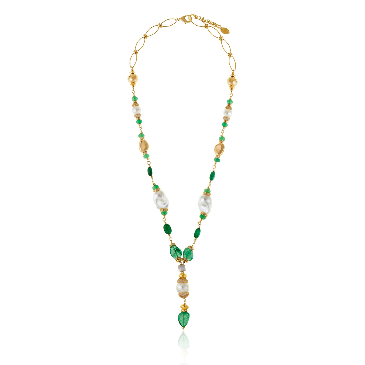 COLAR LONGO GRAZ VERDE Ouro