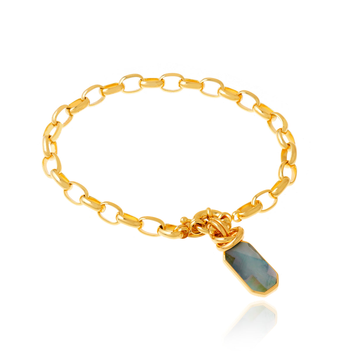 Pulseira Elos Metal Madreperola Negra Icons Ouro