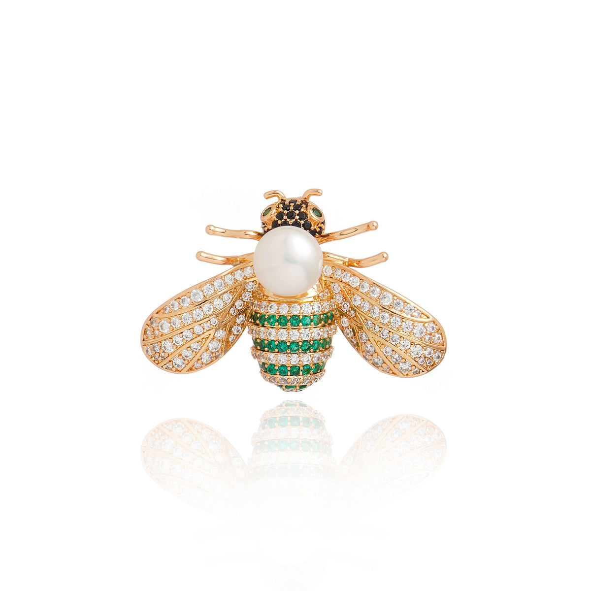 BROCHE ABELHA VERDE Ouro