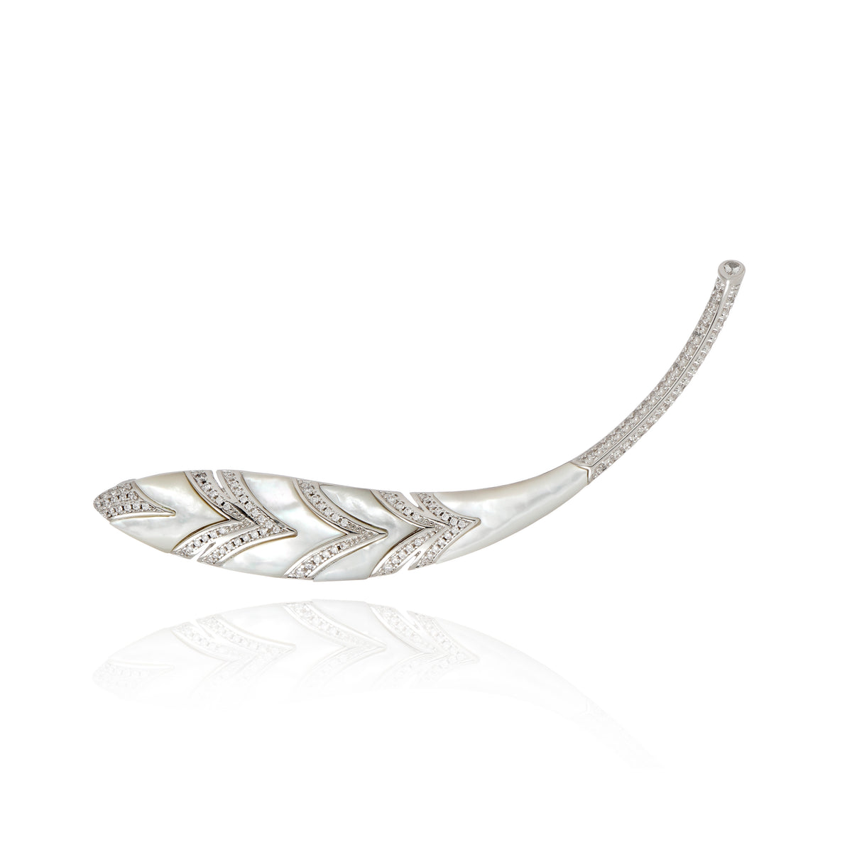 BROCHE PENA MADREPEROLA Prata