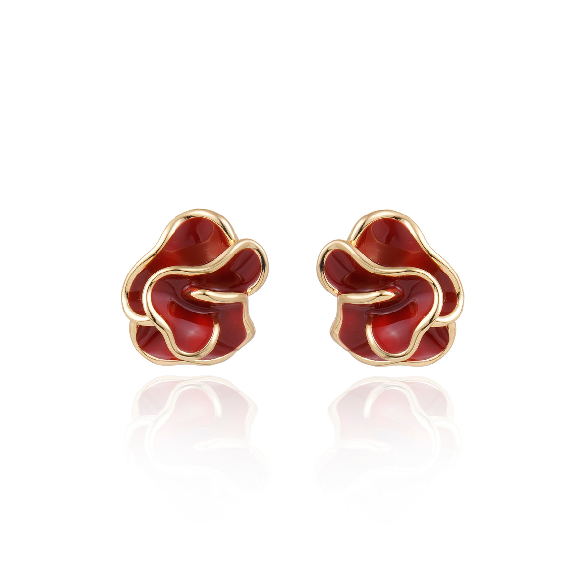 BRINCO FLOWER BURGUNDY Ouro