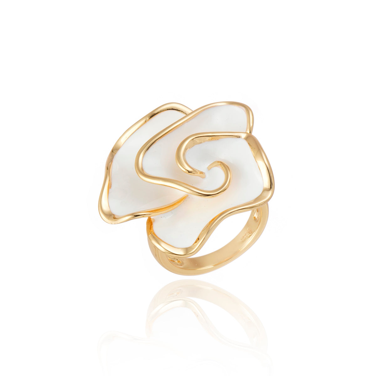 ANEL FLOWER BRANCO Ouro