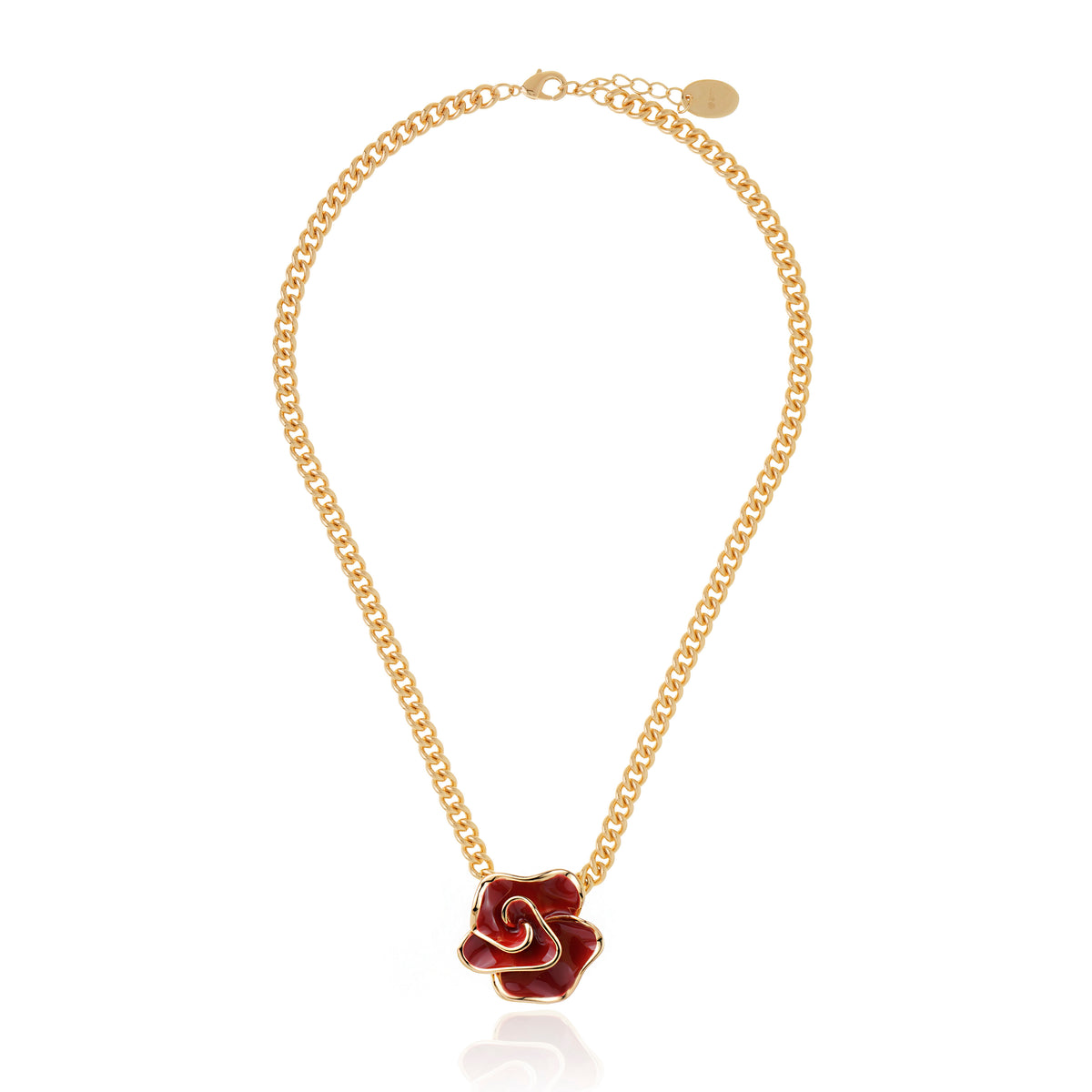 COLAR FLOWER BURGUNDY Ouro