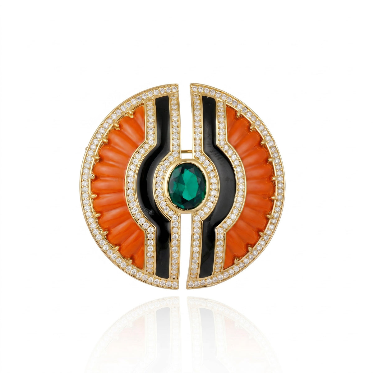 BROCHE INTI CORAL Ouro
