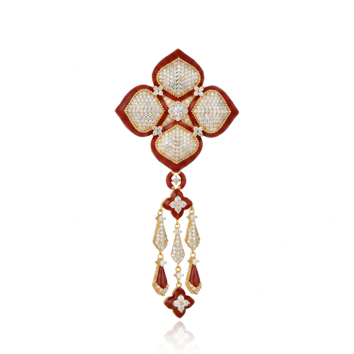 BROCHE CUZCO BURGUNDY Ouro