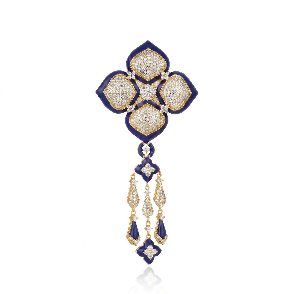 BROCHE CUZCO AZUL Ouro