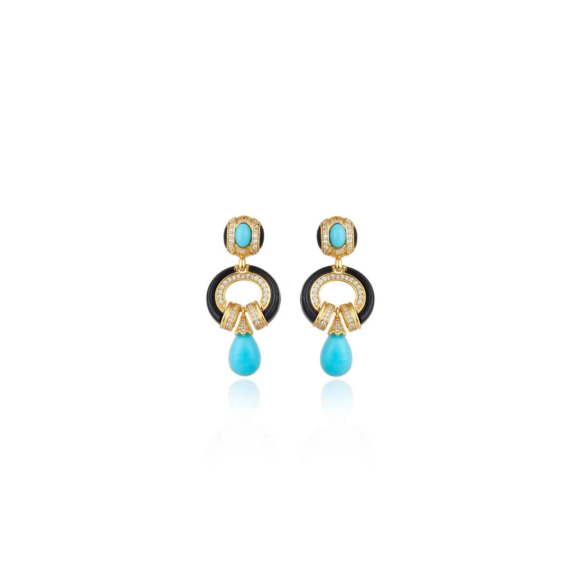 BRINCO TESOURO REAL TURQUESA Ouro