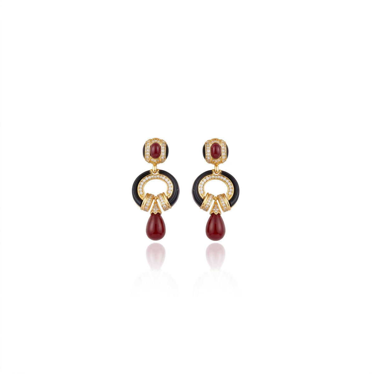 BRINCO TESOURO REAL BURGUNDY Ouro